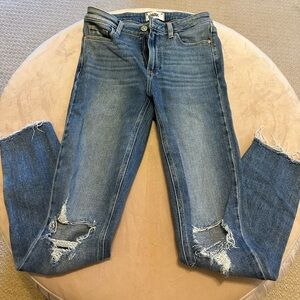 PAIGE Blue Skinny Distressed Jeans